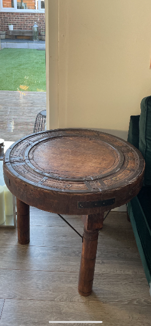 Round Indian Bullock Cartwheel Coffee /side Table
