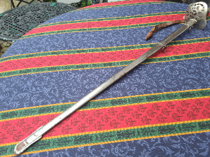 Explore an authentic piece of history with our 1892 pattern 64th Indian Pioneers Infantry Sword inclusive of its original dress, field leather scabbard, and sword bag. A timeless treasure with minor signs of age; more photos available on request.