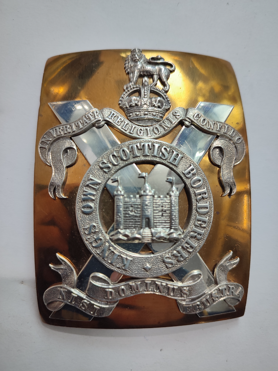Kings Own Scottish Borderers Cross Belt Badge.