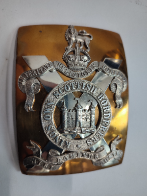 Kings Own Scottish Borderers Cross Belt Badge.