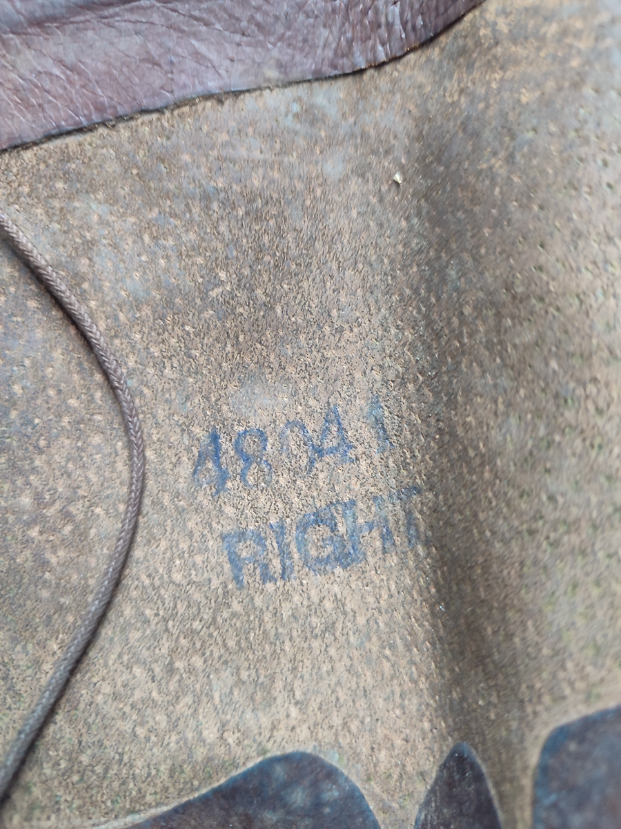 Discover rare WW1 private purchase leather gaitors. Unique 48041 soldier number, possibly regiment-specific. Learn more, research, and shop our military memorabilia now.