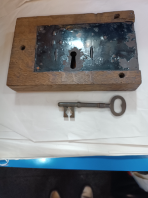 Discover our collection of 19th century wooden cased door locks. Perfectly working with keys and a size of 23x15cm. Order now to secure your doors with vintage style!