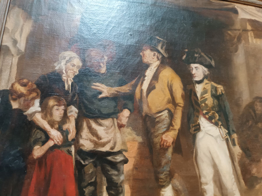 A 19th century Copy Of Fred Roe Painting, "Bound For Trafalgar 's Bay"