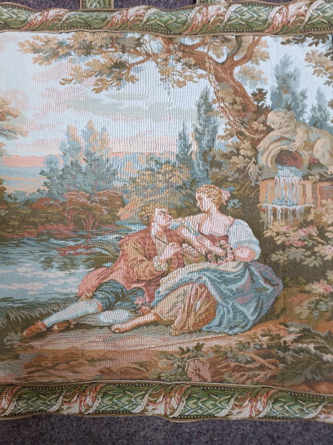 A 20th century Tapestry Of A Courting Couple