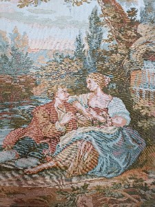 A 20th century Tapestry Of A Courting Couple