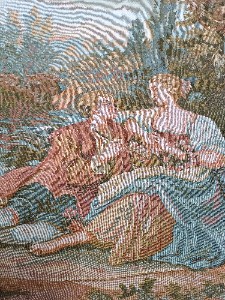 A 20th century Tapestry Of A Courting Couple