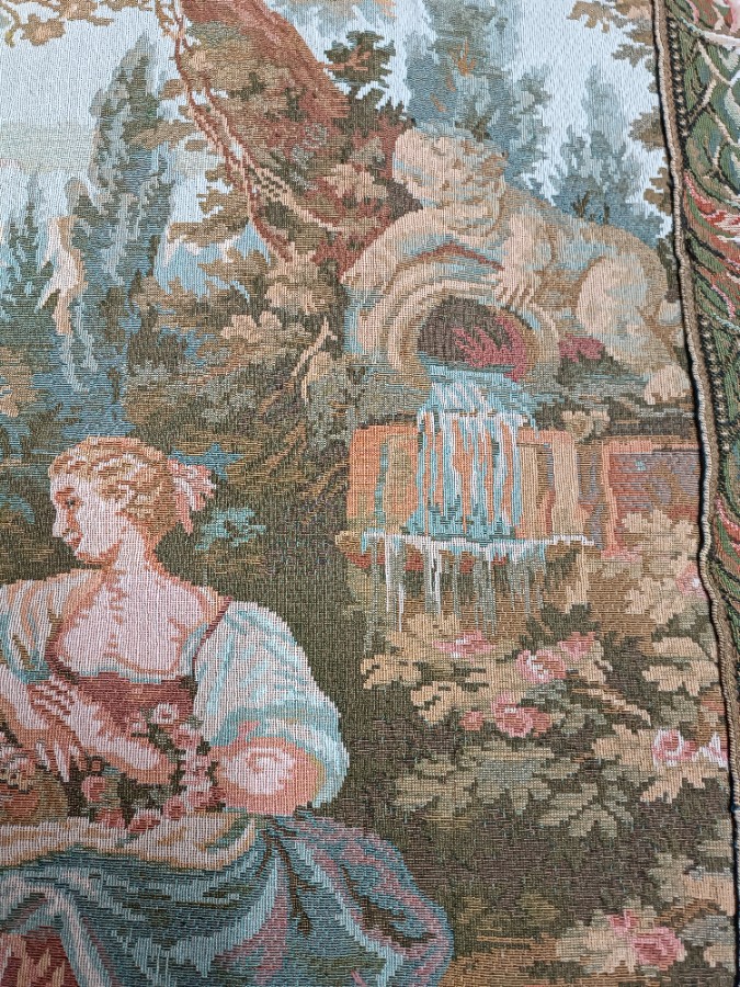 A 20th century Tapestry Of A Courting Couple