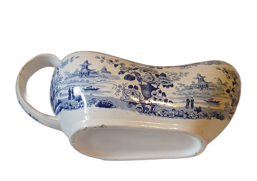 A Lady's Bourdaloue, Blue & White Transfer Printed