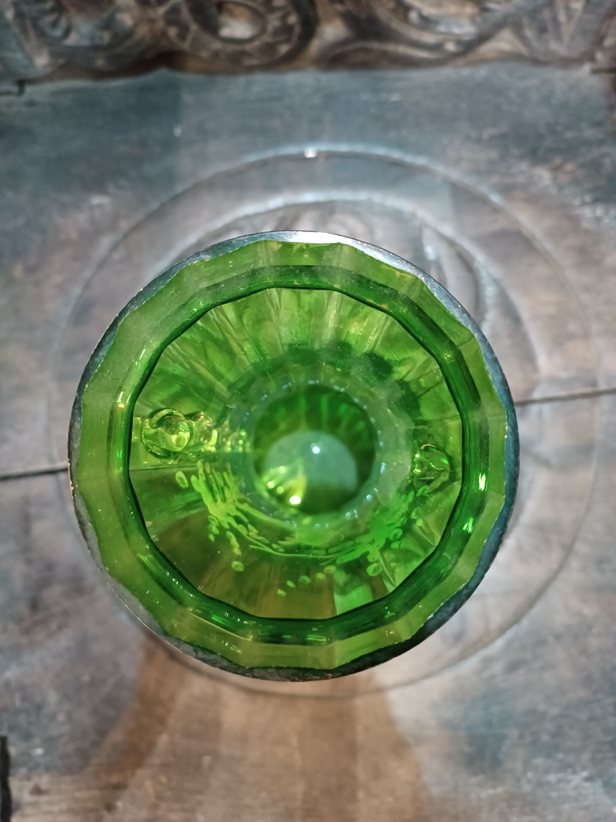 A Large Mary Gregory Green Vase