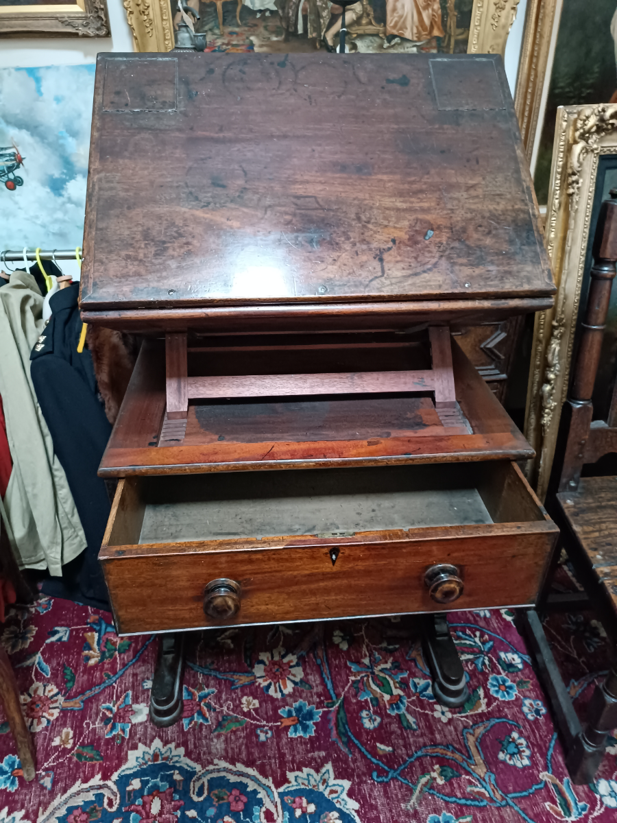 A Mahogany Metaphoric Study And Reading Table, 19th Century
