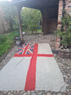 Explore our collection of Historic WW2 Royal Navy Ensigns. Measuring 365 x 165cm. This is a must for any naval history buff. Browse now and own a piece of history today.