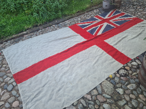 Explore our collection of Historic WW2 Royal Navy Ensigns. Measuring 365 x 165cm. This is a must for any naval history buff. Browse now and own a piece of history today.