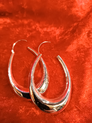 A Pair Of 925 Silver Filled Thick Hoop Earrings