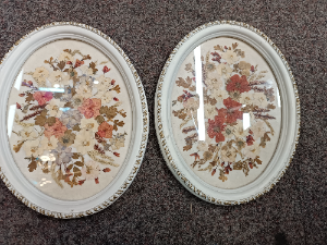 A Pair Of Handcrafted Dried Flowers Frames By Maggie