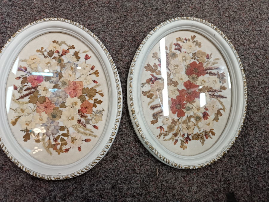 A Pair Of Handcrafted Dried Flowers Frames By Maggie