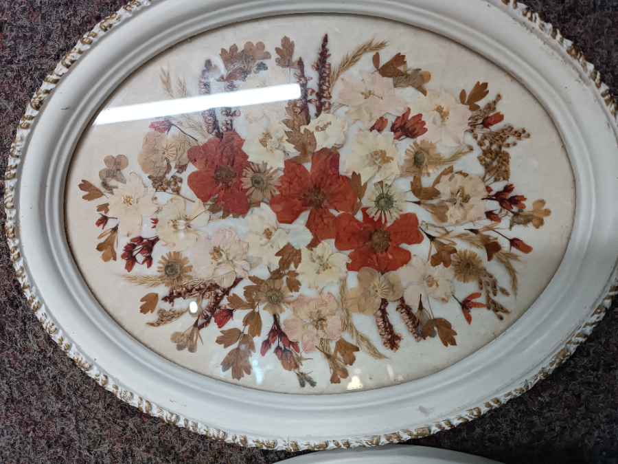 A Pair Of Handcrafted Dried Flowers Frames By Maggie