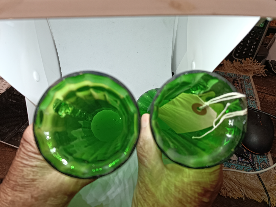 A Pair Of Mary Gregory Green Vases