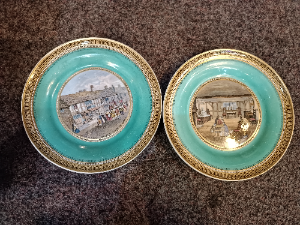 A Pair Of Prattware Plates Commemorated Shakespeare Birthplace