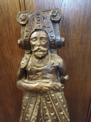 A Pair Of Wooden Furniture/Fireplace Mounts In The Form Of Standing Husband And Wife