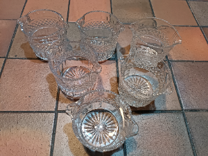 A Set Of 6 Clear Cut Glass Rinsers