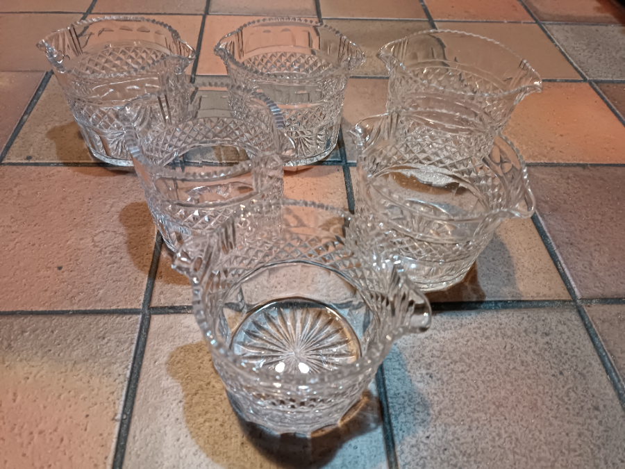 A Set Of 6 Clear Cut Glass Rinsers