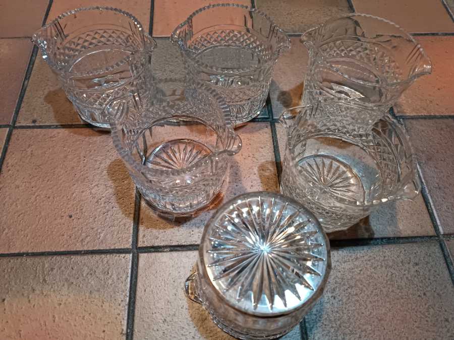 A Set Of 6 Clear Cut Glass Rinsers