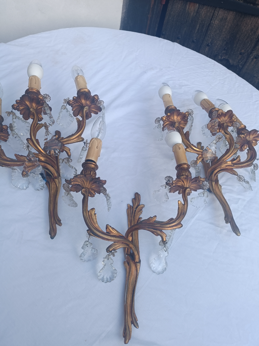 Primary image for A Set Of Beautiful Three Rococo Revival Wall Sconces