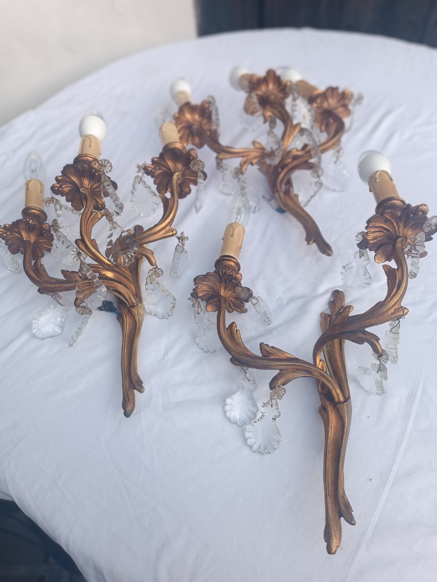 A Set Of Beautiful Three Rococo Revival Wall Sconces