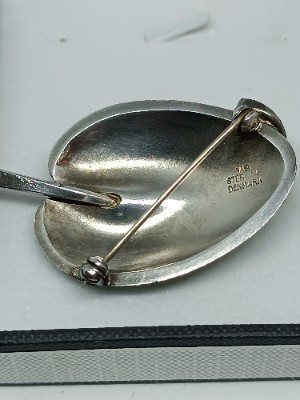 A Set Of Danish Silver And Enamel Brooch And Earrings Suite By Volmer Bahner