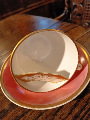 Discover our vintage mustache cup and saucer set, dating back to 1876. Adorn your home with this endearing piece of history, featuring a unique mustache guard and exquisite hand-painted motifs. Shop now to own a slice of timeless elegance!