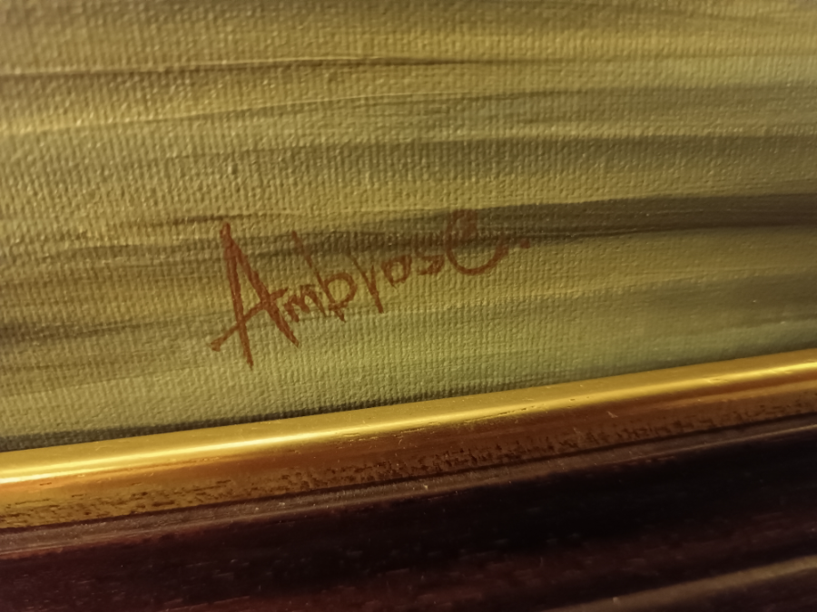 Experience the grandeur of sea voyages with our 20th-century galleon painting by Ambrose. Crafted in oil on canvas, it's a majestic addition to any collection. Explore now!