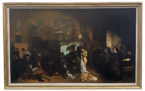 AFTER GUSTAVE COURBET, 1819 - 1877, A VERY LARGE OIL ON CANVAS The Painter’s Studio: A Real
