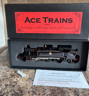 Unused Ace Trains Course Scale O Gauge BR Lined Black 61xx Steam Locomotive, No. 6167, presented in excellent condition and supplied in its original box with instructions. It is suitable for 2-rail and 3-rail operation and is an analogue model. Sold on consignment.

Condition: Excellent
Operation: 2 & 3 Rail
DCC Status: Analogue
Original Box: Yes
Instructions: Included
Model Number: 6167
Manufacturer: Ace Trains
Scale: O Gauge
Model Type: Steam Locomotive
Livery: BR Lined Black