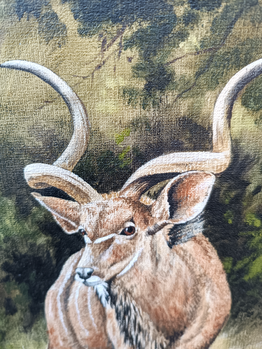Discover unique, hand-painted artwork by British artist Stephen Gayford. Explore realistic acrylic on board depictions of African jungles on medium-sized driftwood frames. Buy now!