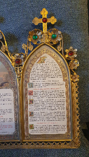 Explore our stunning range of Antique Altar/Canon Boards. Featured product - gilded frame with floral pattern & colored glass stones, measuring 22x17 inches. Shop now!