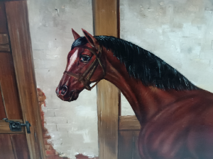An Equestrian Oil On Panel Painting,20th Century, Signed