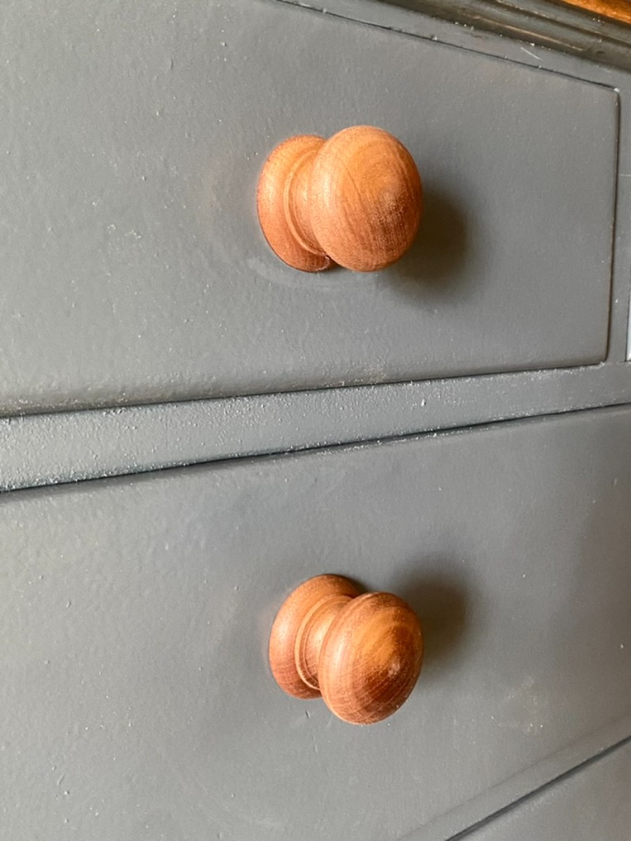 Antique 19th C. Painted Pine Housekeepers Kitchen Pantry Cupboard With Drawers