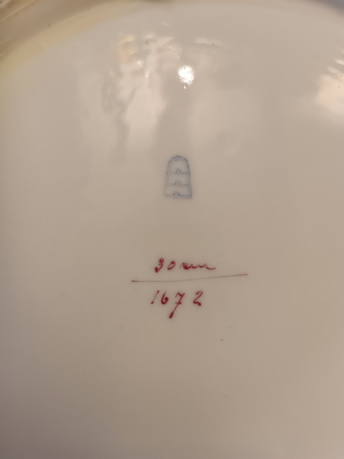 Antique 19th Century Hand Painted Porcelain Charger