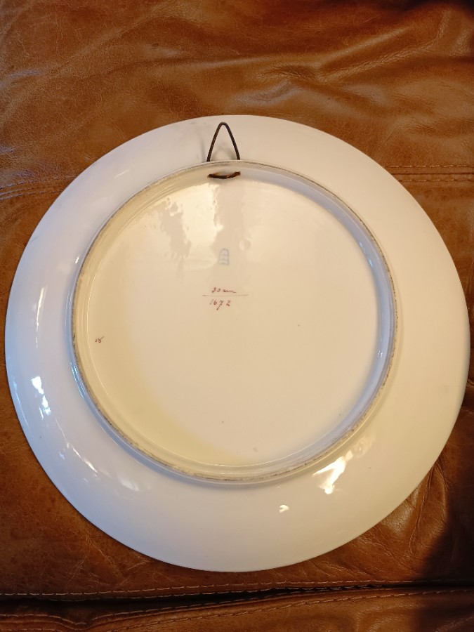 Antique 19th Century Hand Painted Porcelain Charger