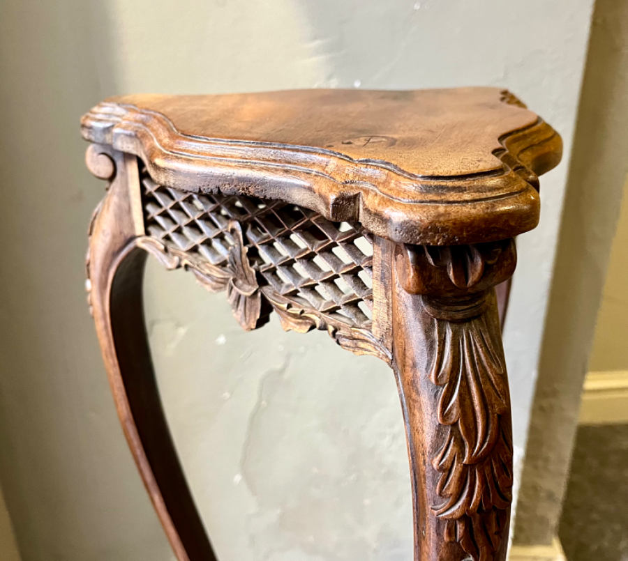 Antique 19th Century Intricately Hand Carved Wooden Display Shelf Hall Stand VGC