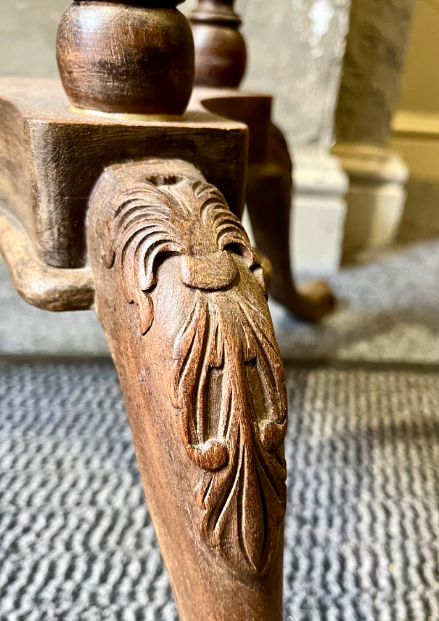 Antique 19th Century Intricately Hand Carved Wooden Display Shelf Hall Stand VGC