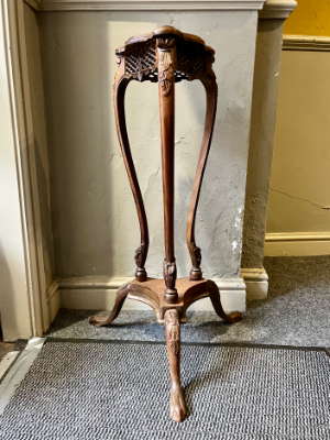 Antique 19th Century Intricately Hand Carved Wooden Display Shelf Hall Stand VGC