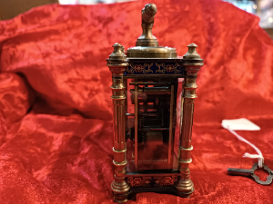 Explore our 1890's French bronze and enamel carriage clock and barometer combo. Features 8-day movement, includes key. Mint condition. Collect yours today!