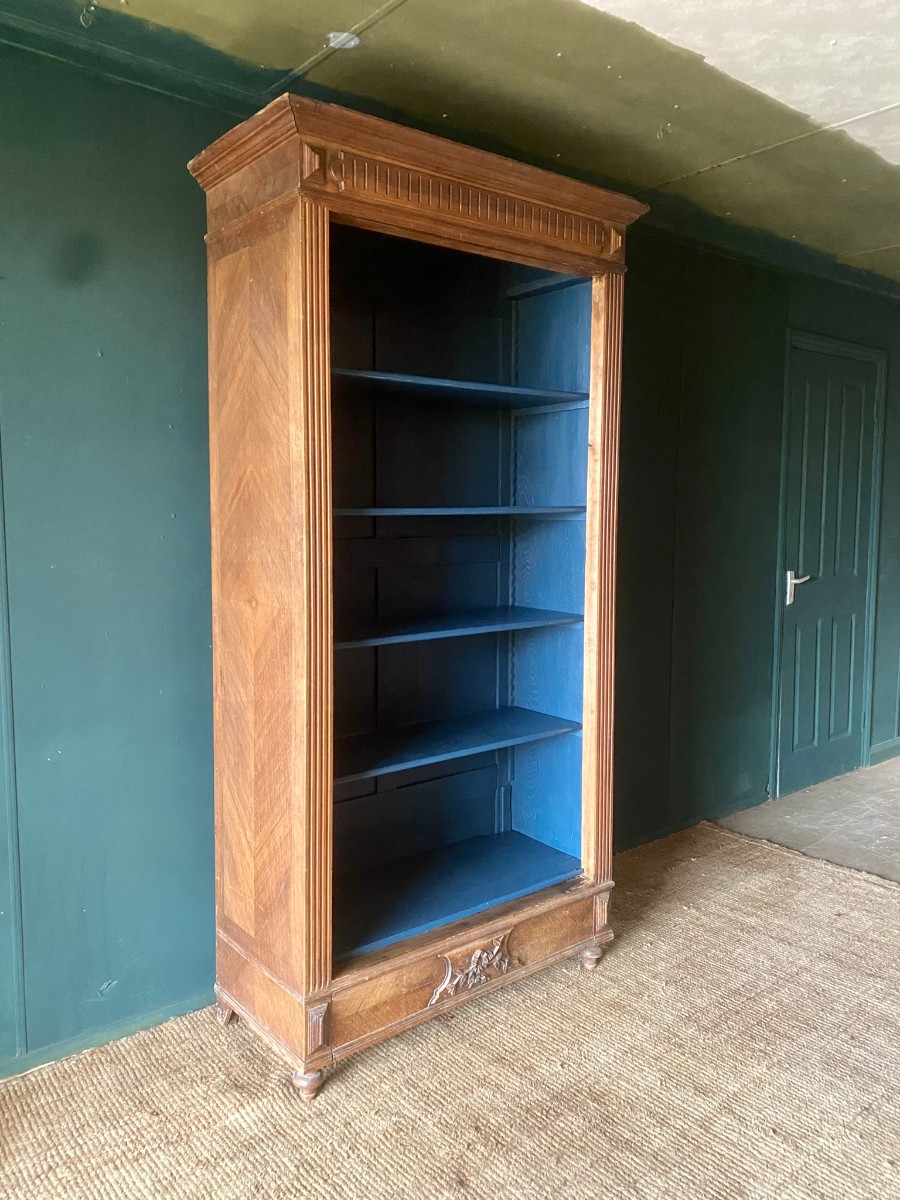 Antique 19thC French Armoire Bookcase Vintage Freestanding Display Shelving Unit