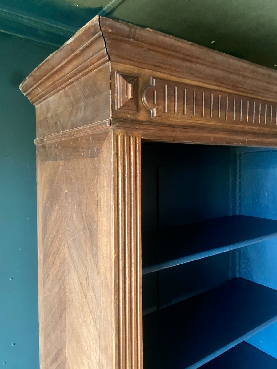 Antique 19thC French Armoire Bookcase Vintage Freestanding Display Shelving Unit