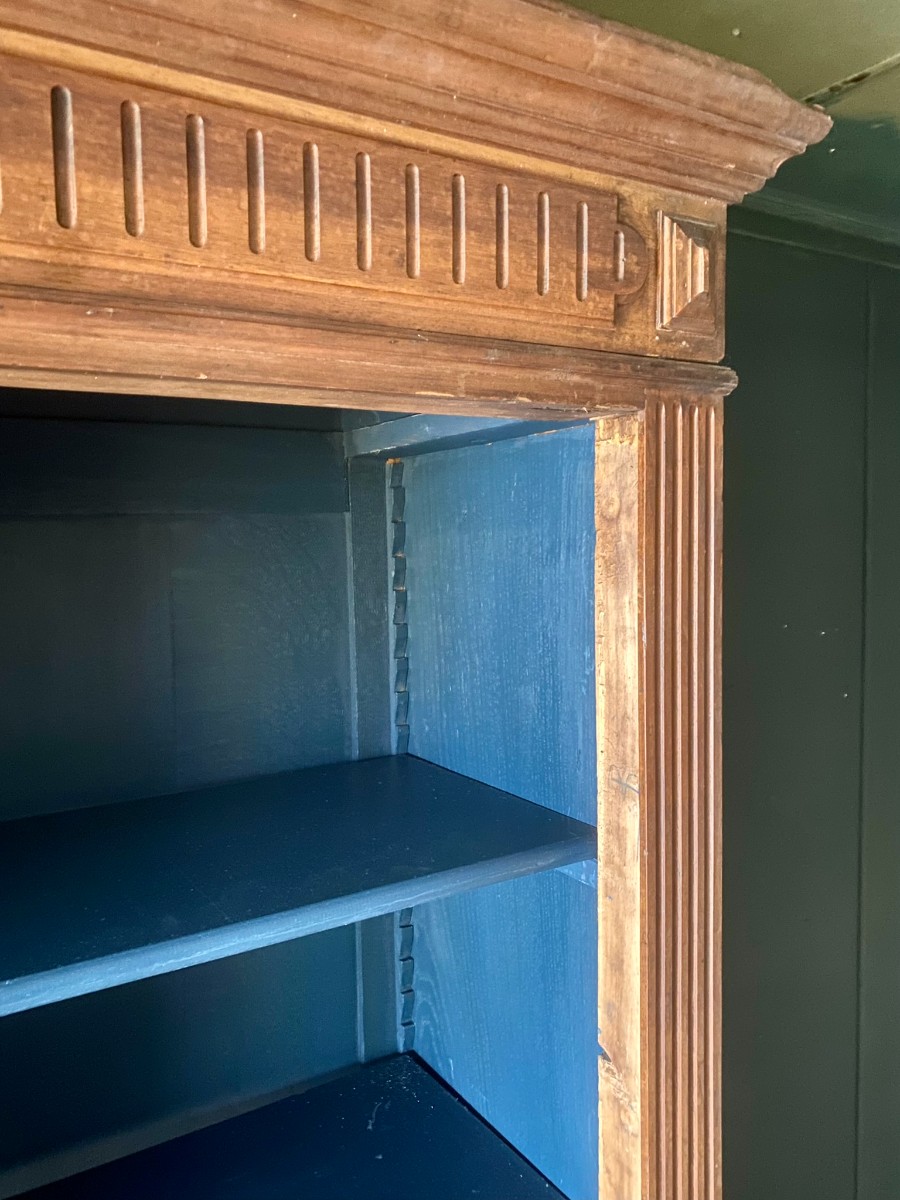 Antique 19thC French Armoire Bookcase Vintage Freestanding Display Shelving Unit