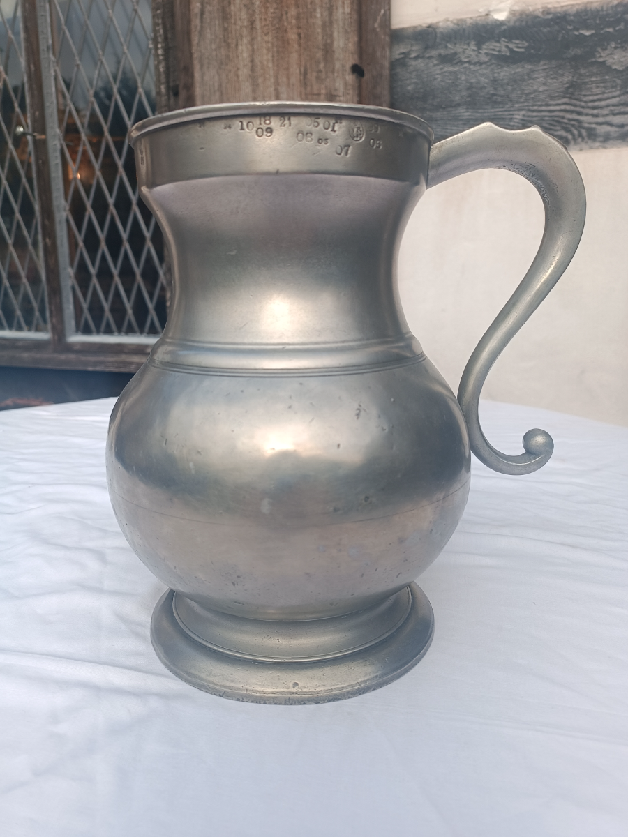 Primary image for Rare Antique English  One Gallon Pewter Measure