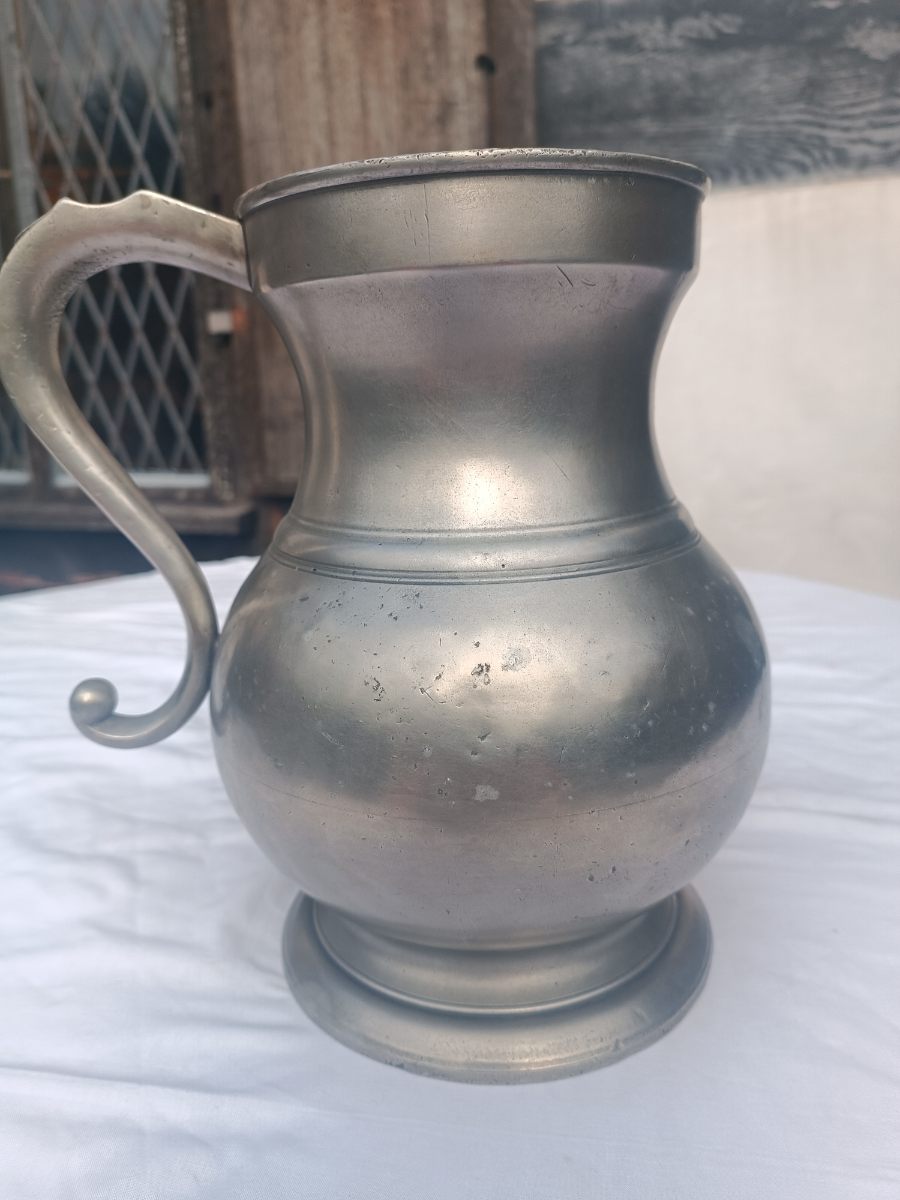 Rare Antique English  One Gallon Pewter Measure