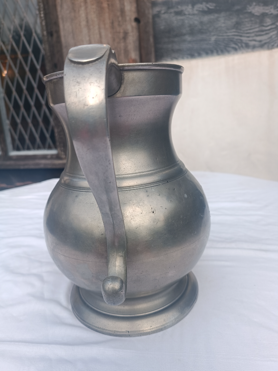 Rare Antique English  One Gallon Pewter Measure