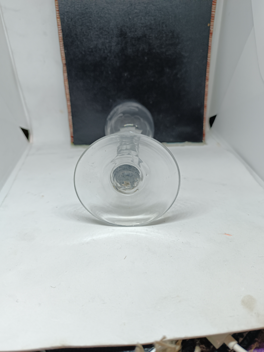 Antique Facet Cut Stem Georgian Wine Glass C 1810